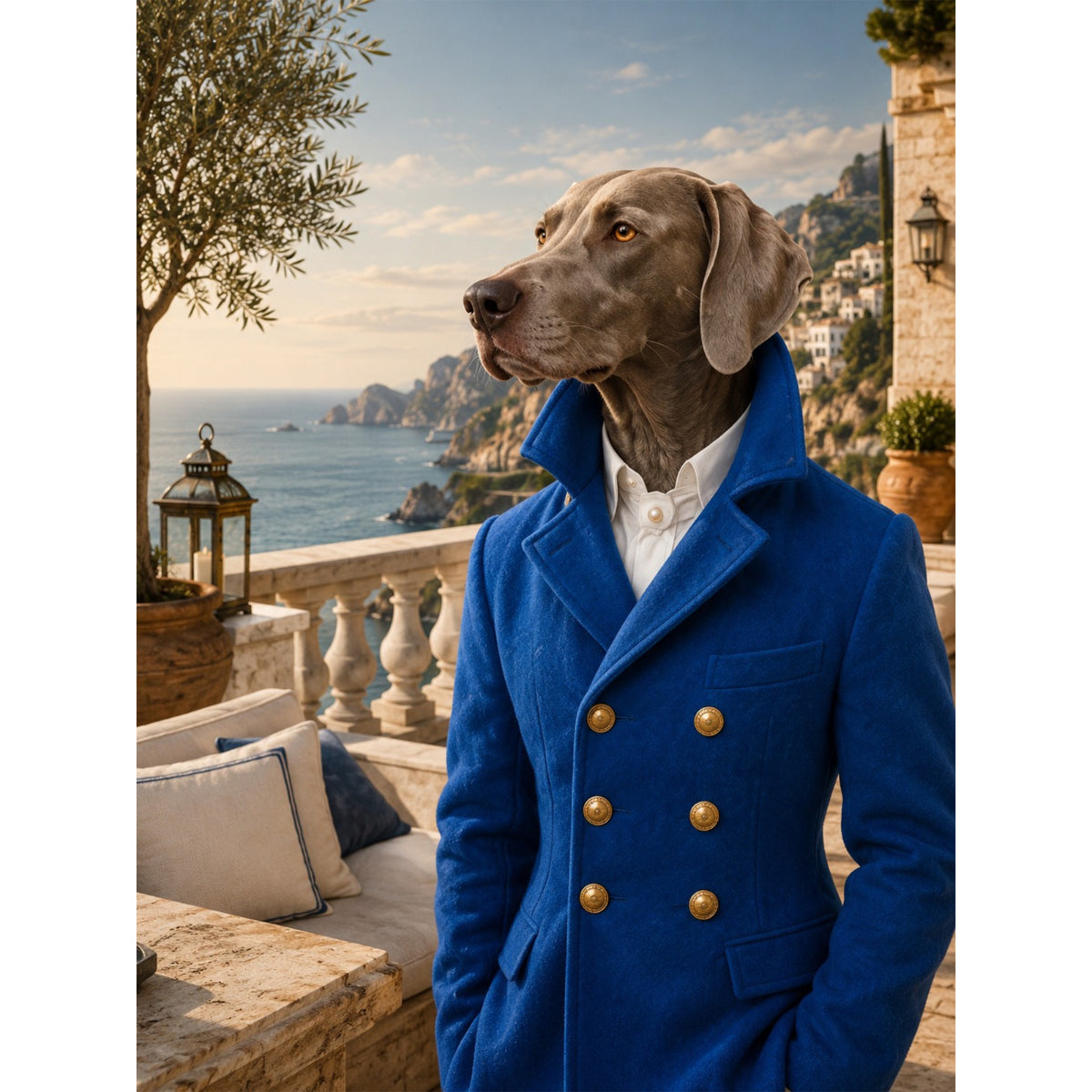 Azure Riviera: Custom Digital Download Pet Portrait