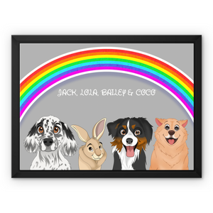 Paw & Glory, pawandglory Pet in Cartoon Style Forever in Our Hearts Canvas Cartoon Pet Heaven Tribute Pet's Rainbow Journey Cartoon Pet Memorial Canvas Pet Love Never Ends Cartoon Pet Canvas