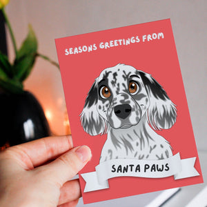 Seasons Greetings From Santa Paws Cartoon Greeting Cards
