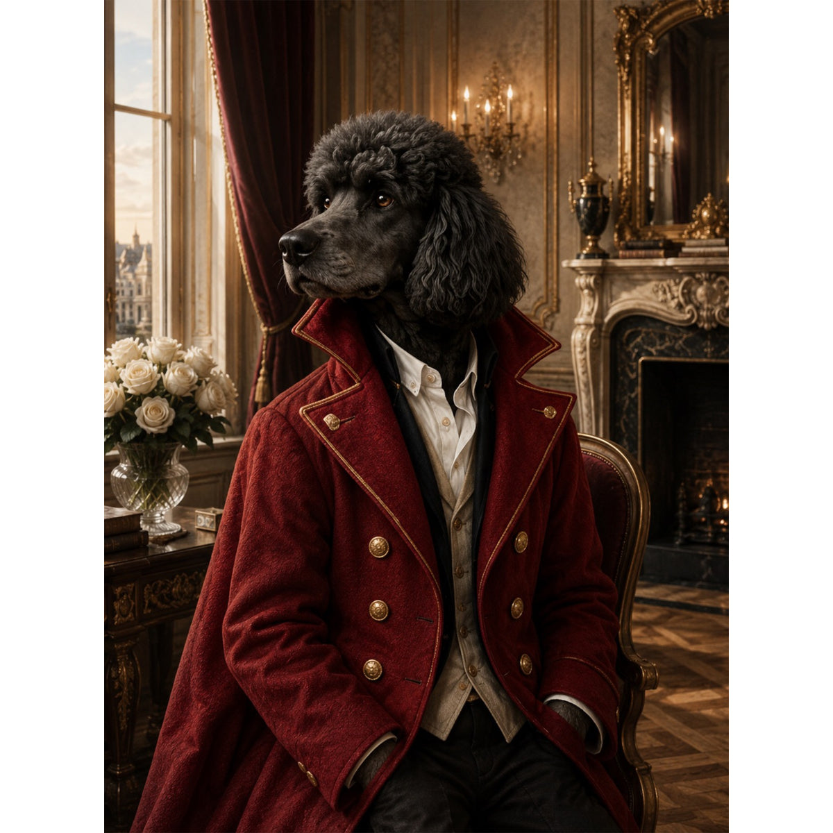 Crimson House: Custom Digital Download Pet Portrait