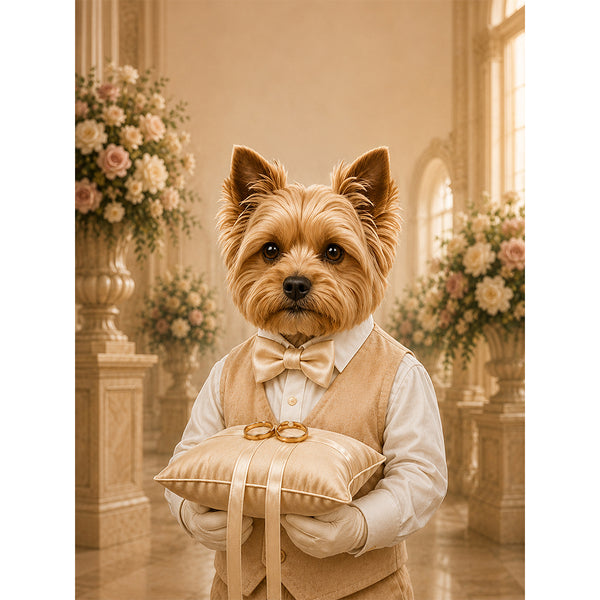 The Ring Bearer: Custom Digital Download Pet Portrait personalised pet artwork