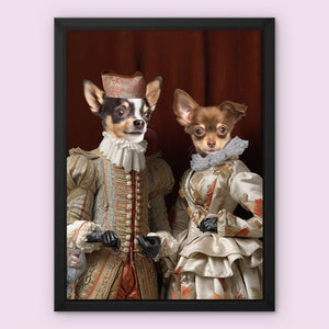 Paw & Glory, paw and glory, dog and couple portrait, funny dog paintings, the admiral dog portrait, admiral dog portrait, aristocratic dog portraits, custom dog painting, pet portraits