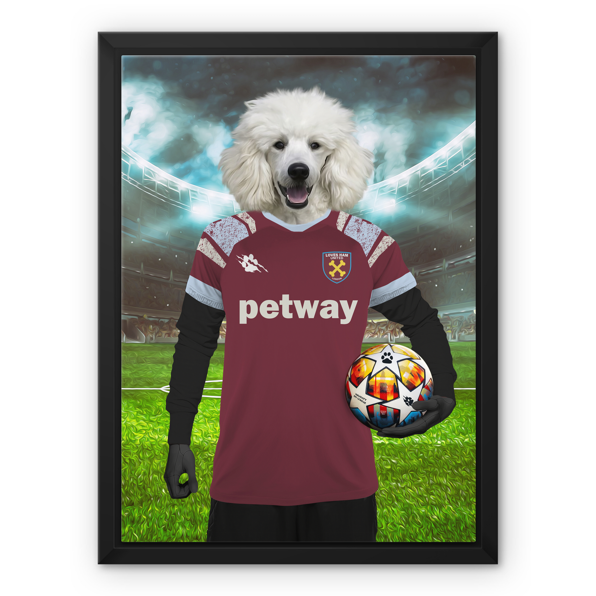 West Ham Football Club: Paw & Glory, paw and glory, for pet portraits, painting of your dog, professional pet photos, best dog paintings, animal portrait pictures, hogwarts dog houses, pet portrait