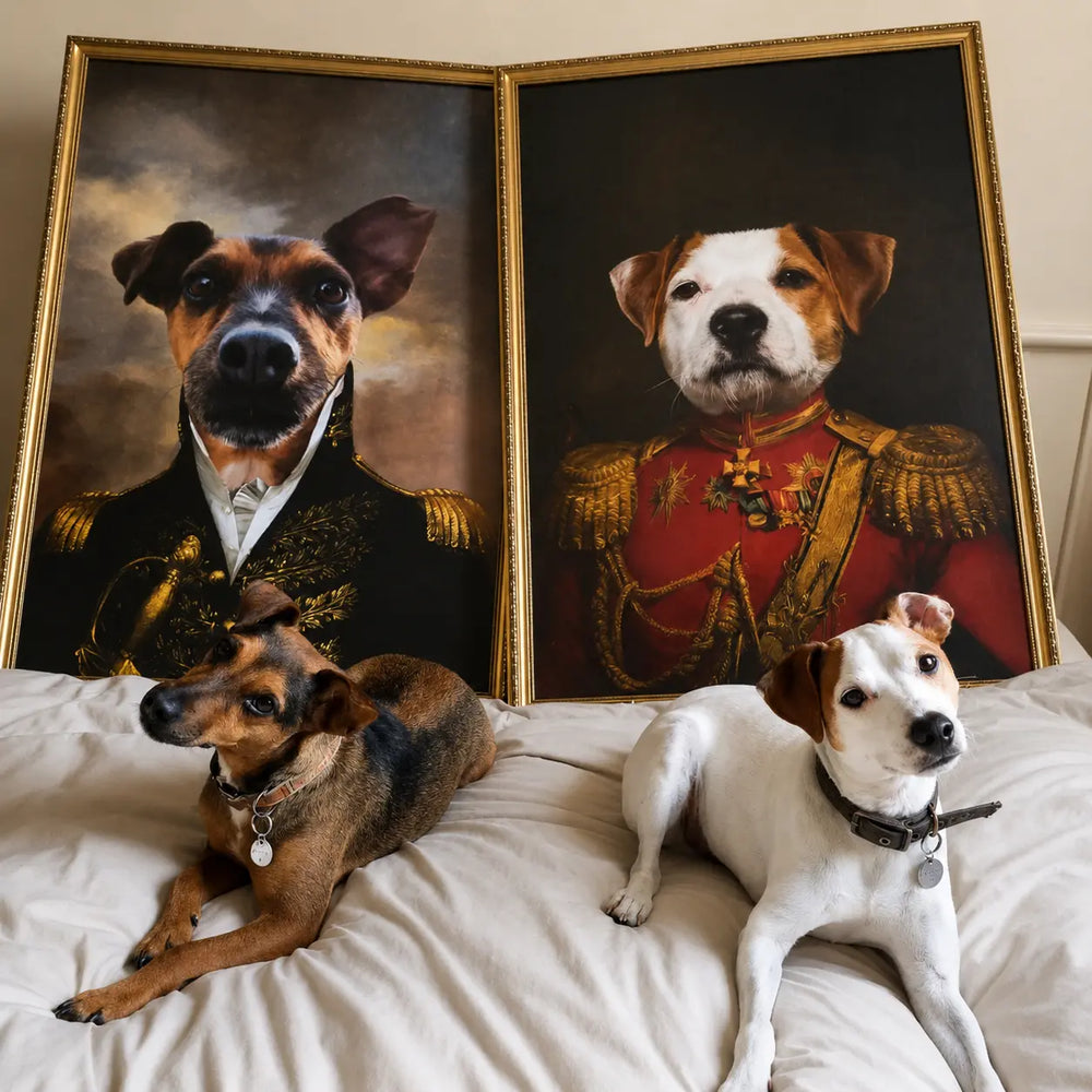 The Duke: Custom Pet Portrait | framed pet portrait | Paw & Glory
