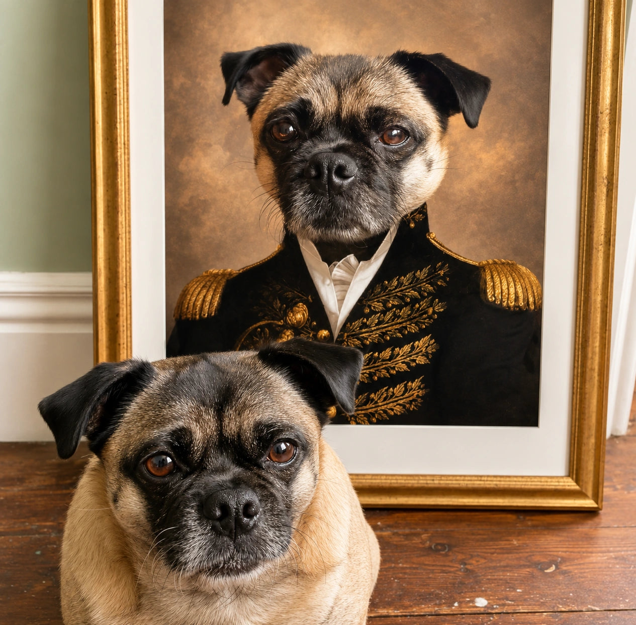 Pug pet  portrait 