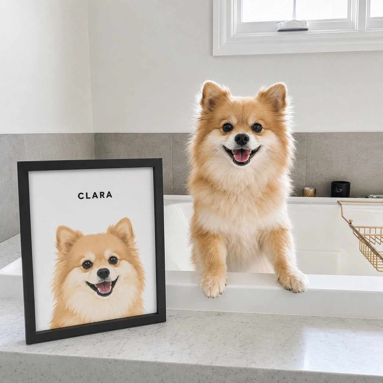 Custom Modern: Framed Pet Portrait