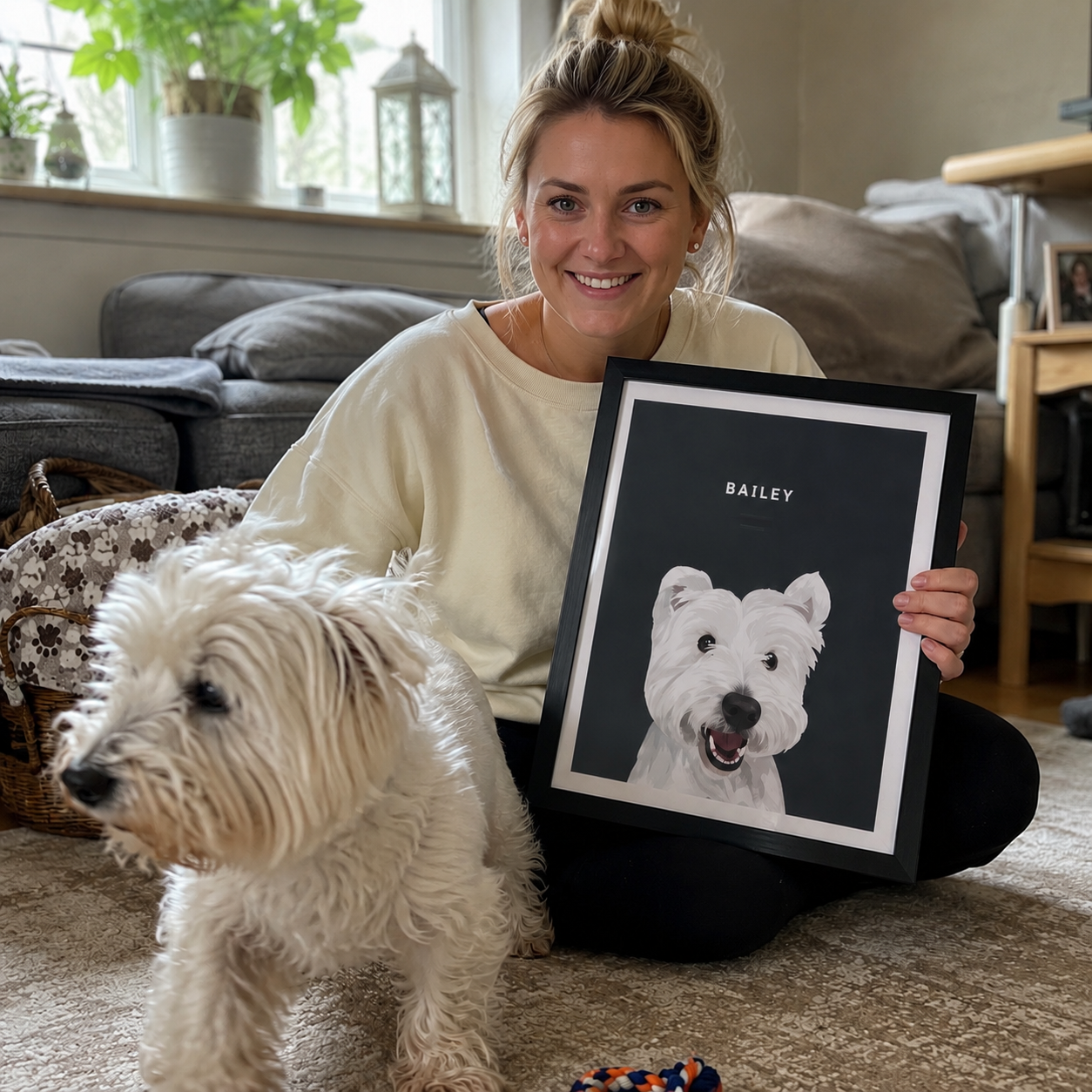 Custom Modern: Framed Pet Portrait