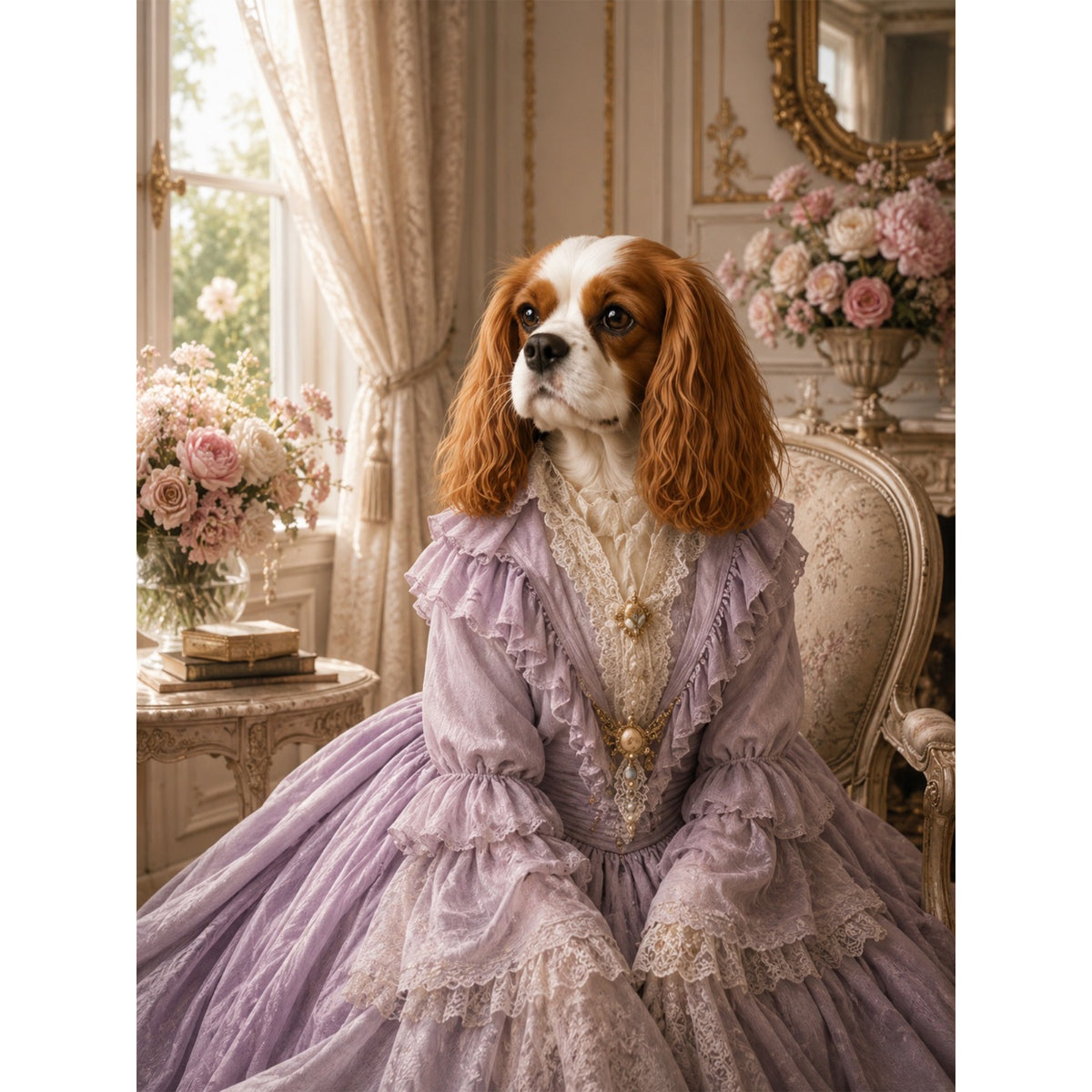 Lilac Romance: Custom Digital Download Pet Portrait