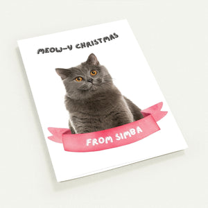 Meowy Christmas Minimalist Cat Greetings Cards