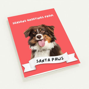 Seasons Greetings From Santa Paws Modern Greeting Cards