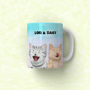 Paw & Glory, paw and glory, personalised dog mug uk, personalised coffee mug with cats, mug dog, custom cat mug, personalised coffee mug with dogs, pet mug, Pet Portraits Mug,