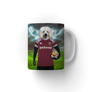 West Ham Football Club: Paw & Glory, paw and glory, dog on mug, personalised dog mug, custom dog face mug, coffee mug with dog picture, pet mug portraits, dog mugs custom, Pet Portrait Mug