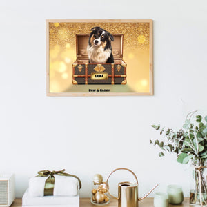 Woofy Vuitton Luxury Trunk: Custom Pet Portrait