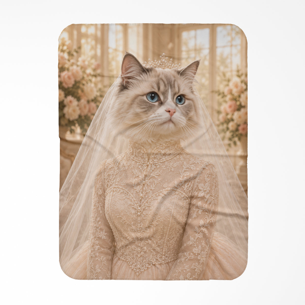 Pet Portraits | The Blushing Bride: Custom Pet Blanket | Paw & Glory