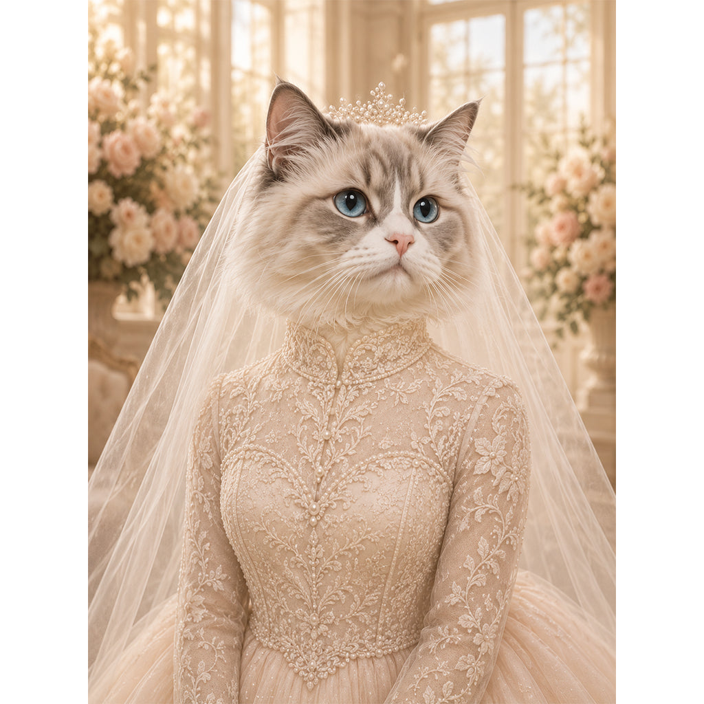 Pet Portraits| The Blushing Bride: Digital Pet Portrait | Paw & Glory