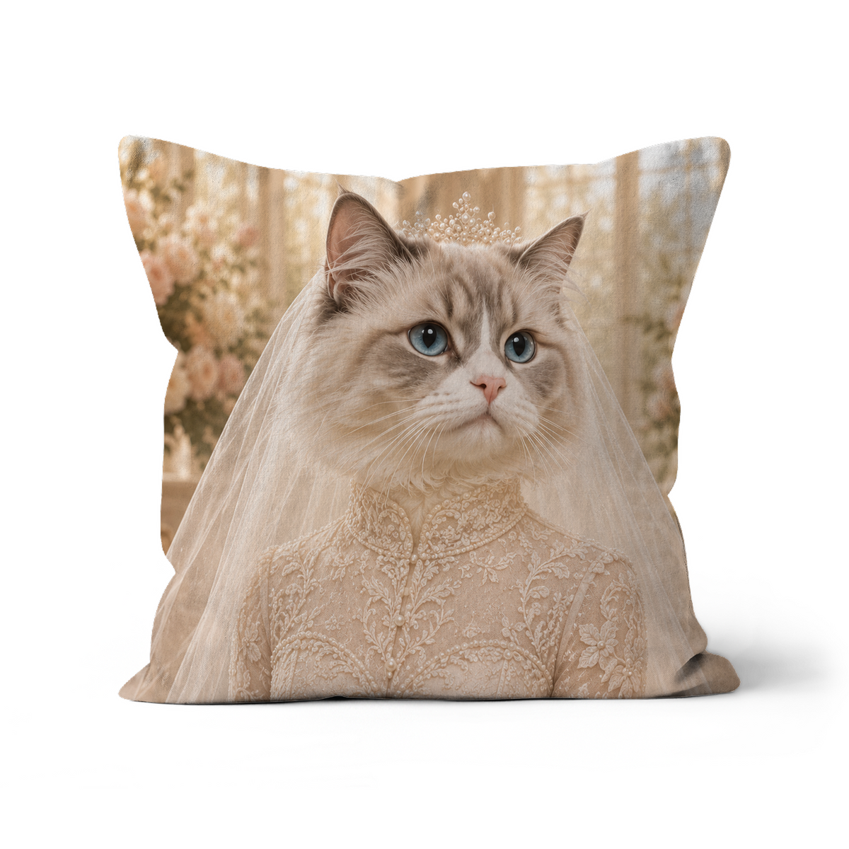 Pet Portraits| The Blushing Bride: Custom Pet Pillow | Paw & Glory