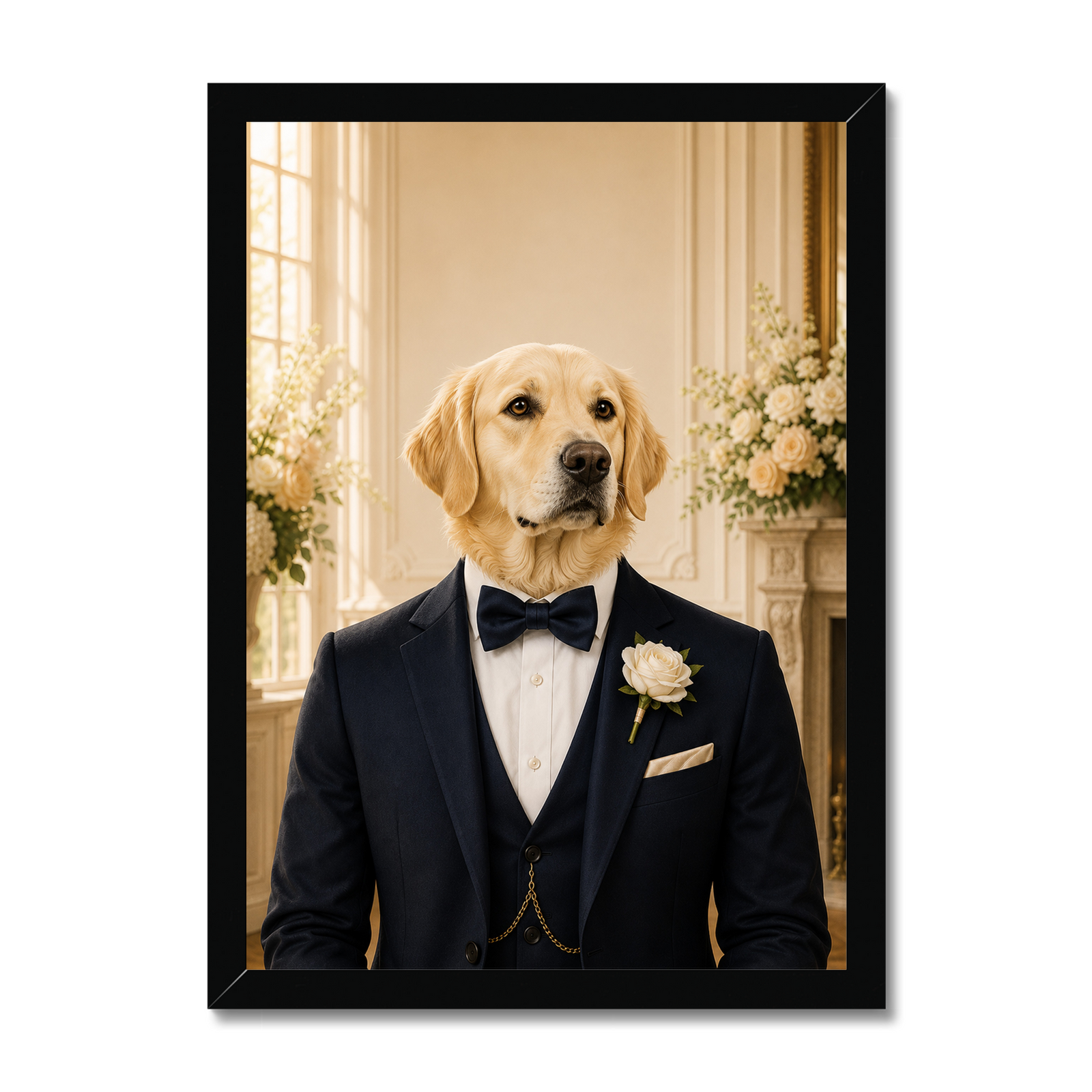The Dapper Groom: Custom Pet Framed Portrait