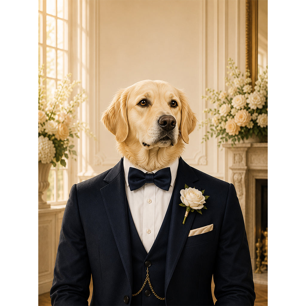 The Dapper Groom: Custom Digital Download Pet Portrait