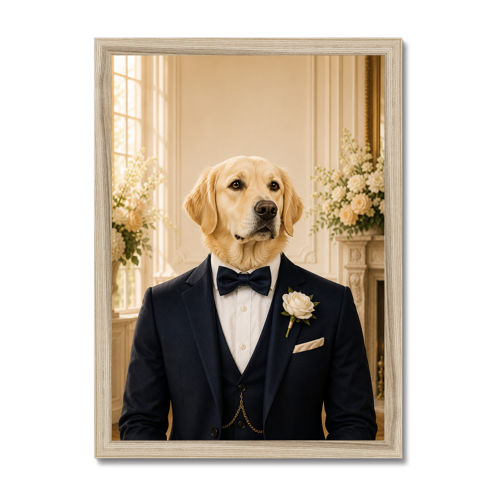 The Dapper Groom: Custom Pet Framed Portrait
