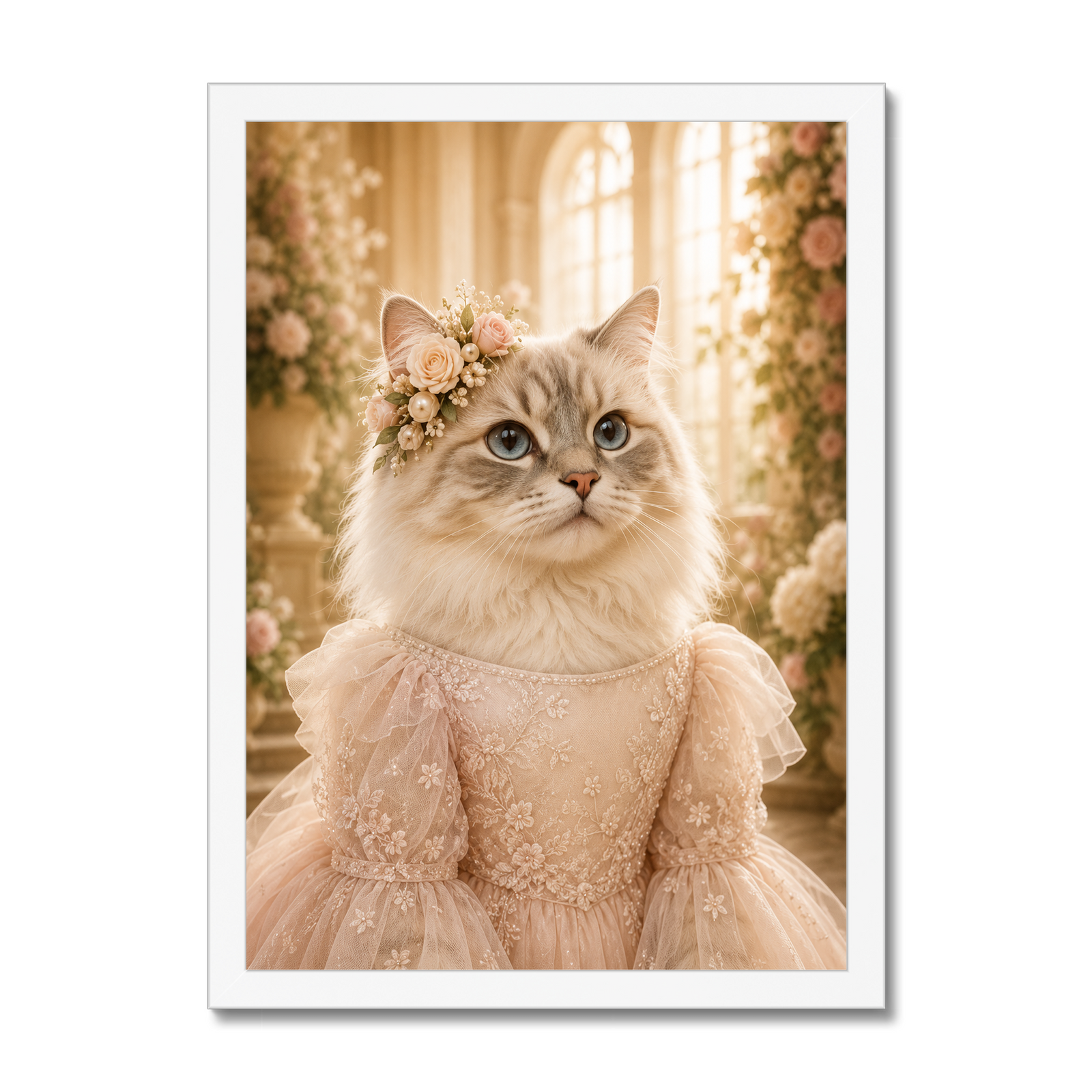 The Flower Girl: Custom Pet Framed Portrait