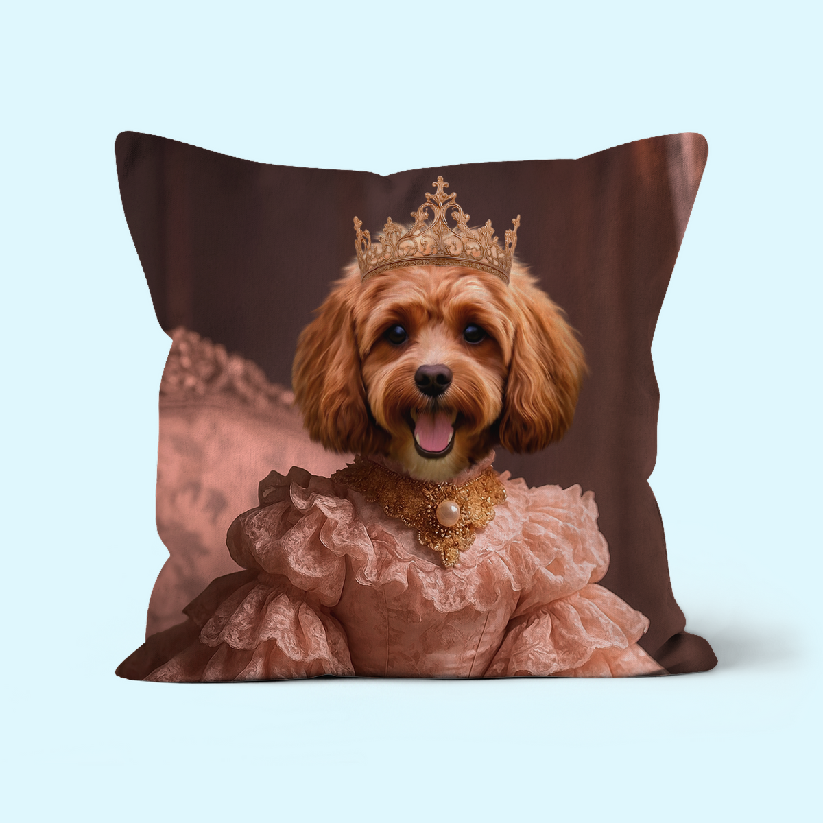 Pet Portraits | The Spoiled Princess: Custom Pet Pillow | Paw & Glory