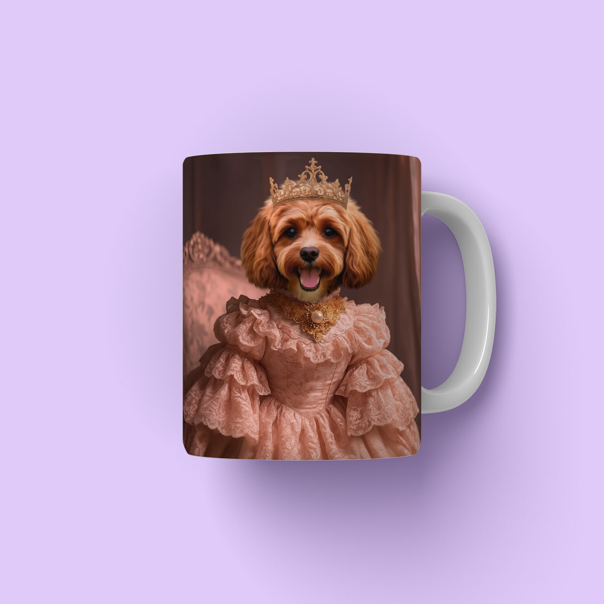 Pet Portraits | The Spoiled Princess: Custom Pet Coffee Mug | Paw & Glory