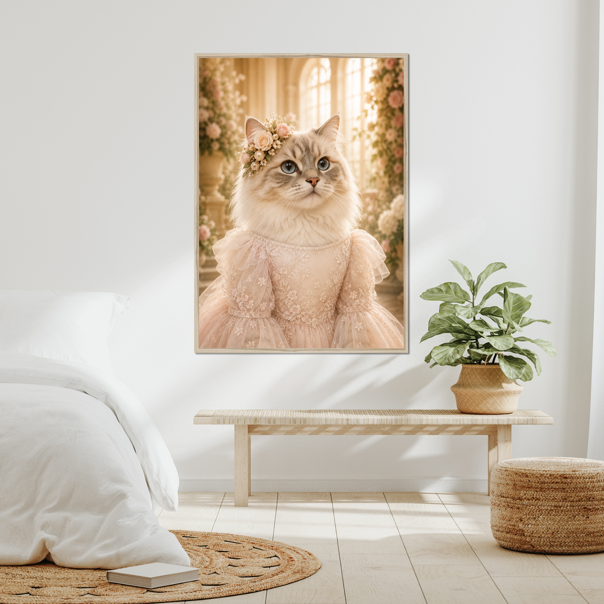 Pet Portraits | The Flower Girl: Custom Pet Framed Portrait | Paw & Glory