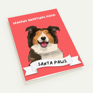 Seasons Greetings From Santa Paws Watercolour Greeting Cards