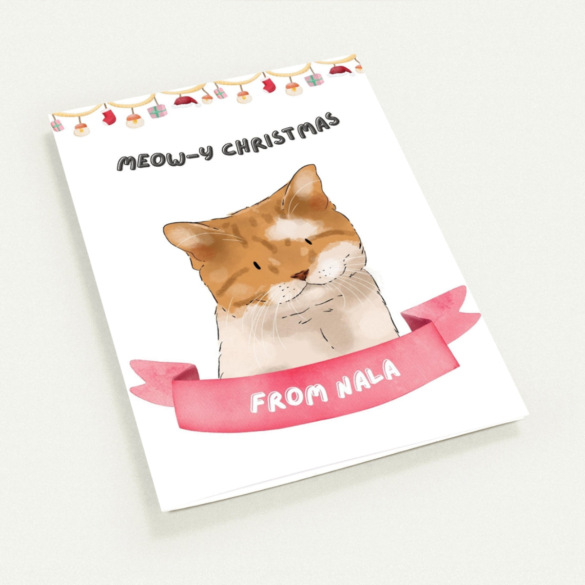 Meowy Christmas Watercolor Greetings Cards
