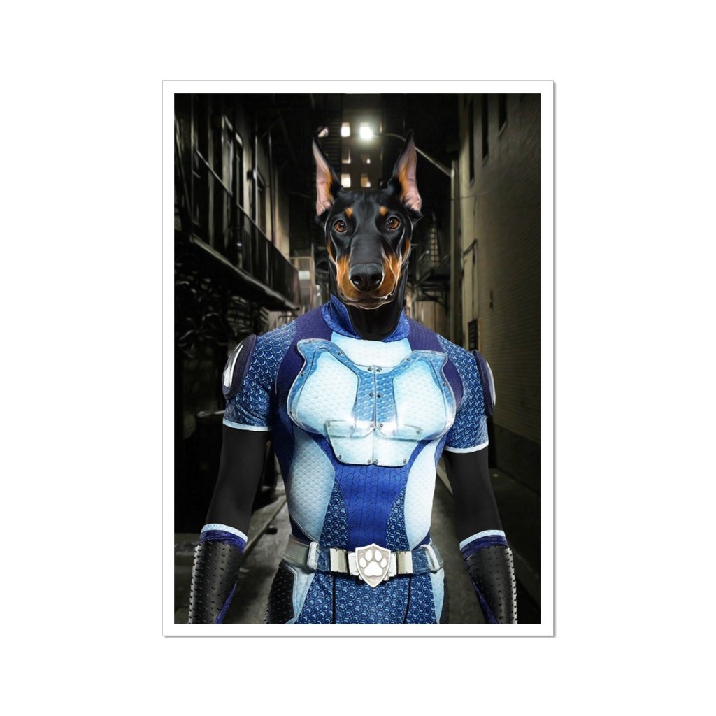 Speedster Superhero Custom Pet Poster | Custom Pet Portrait Print | Paw & Glory