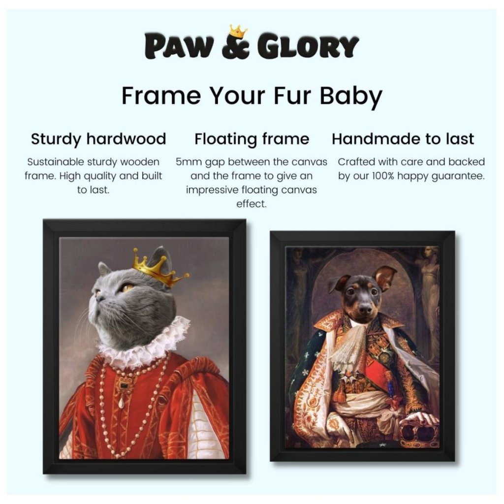 Pet Portraits | Add a Frame to Your Canvas | Paw & Glory