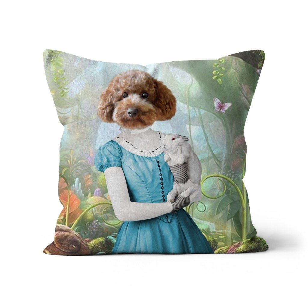 Pet Portraits | Alice in Wonderland: Custom Pet Pillow | Paw & Glory