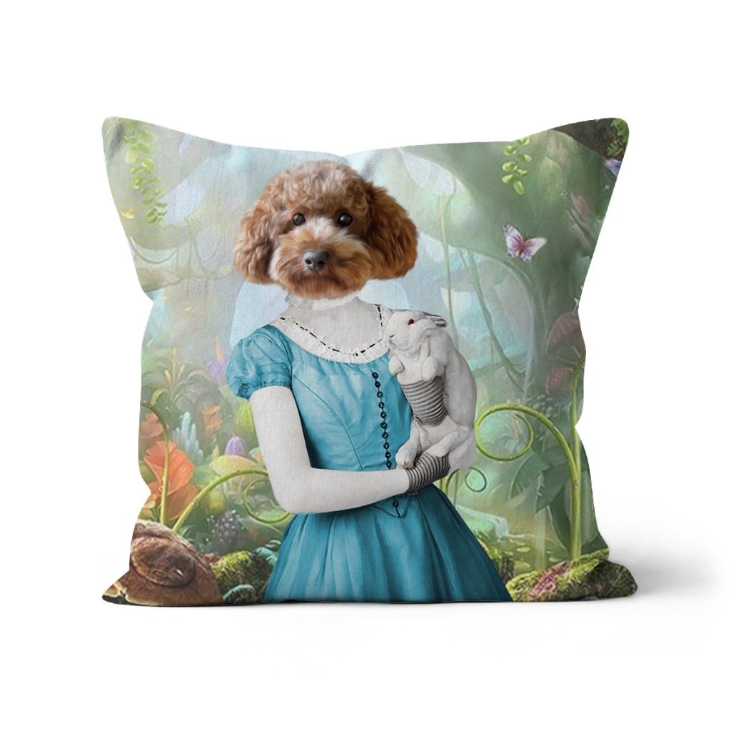 Pet Portraits | Alice in Wonderland: Custom Pet Pillow | Paw & Glory