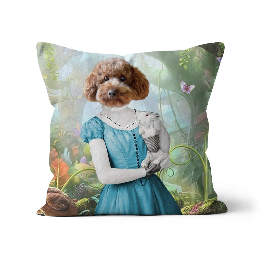 Pet Portraits | Alice in Wonderland: Custom Pet Pillow | Paw & Glory