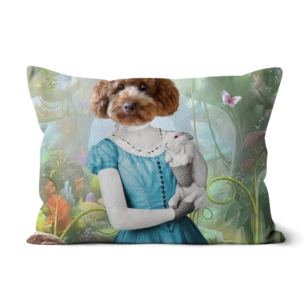 Pet Portraits | Alice in Wonderland: Custom Pet Pillow | Paw & Glory