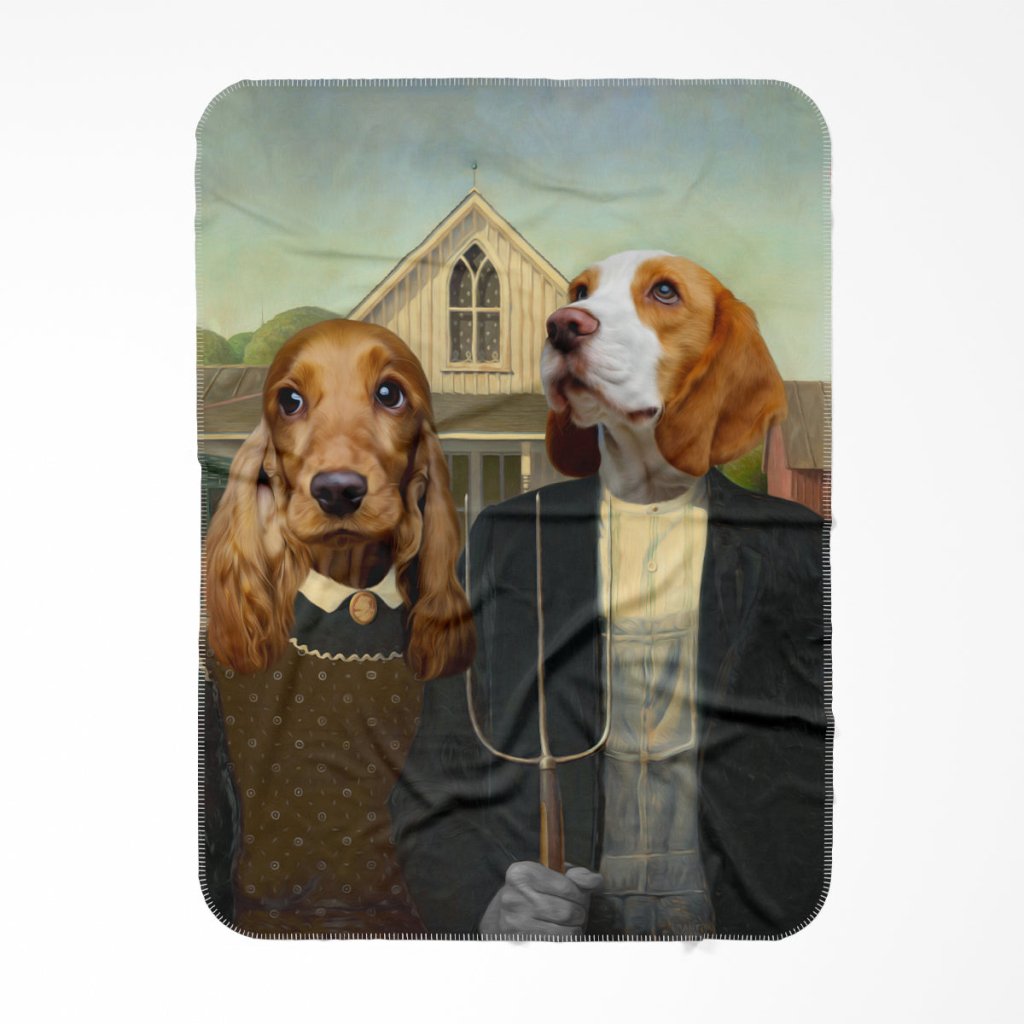 Pet Portraits | American Gothic: Custom Pet Blanket | Paw & Glory