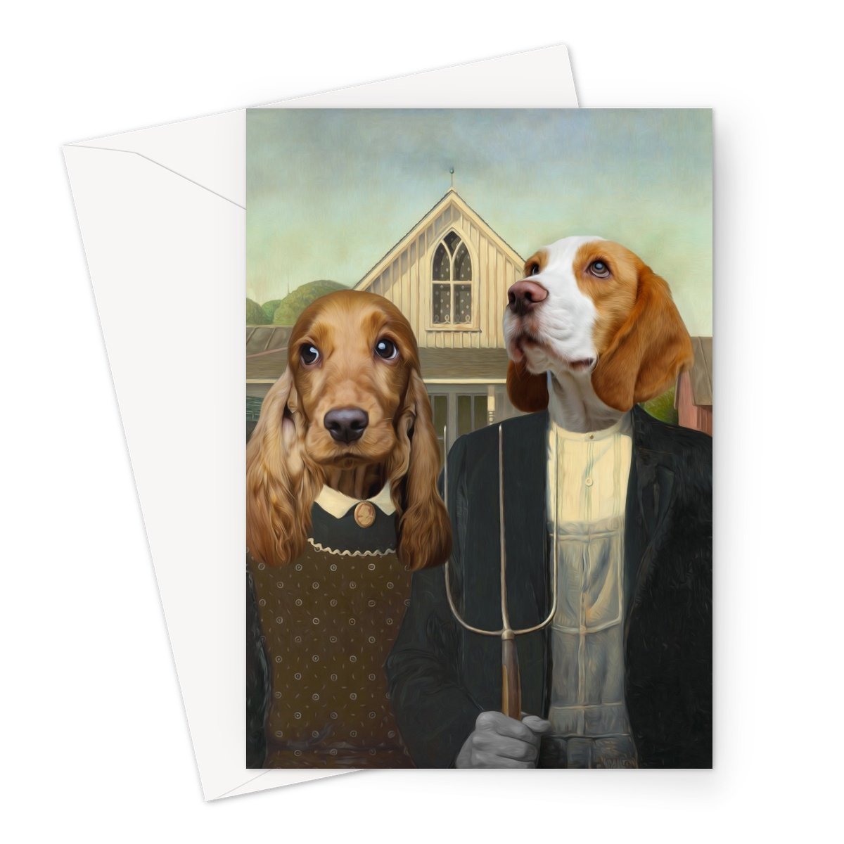 Pet Portraits | American Gothic: Custom Pet Greeting Card | Paw & Glory
