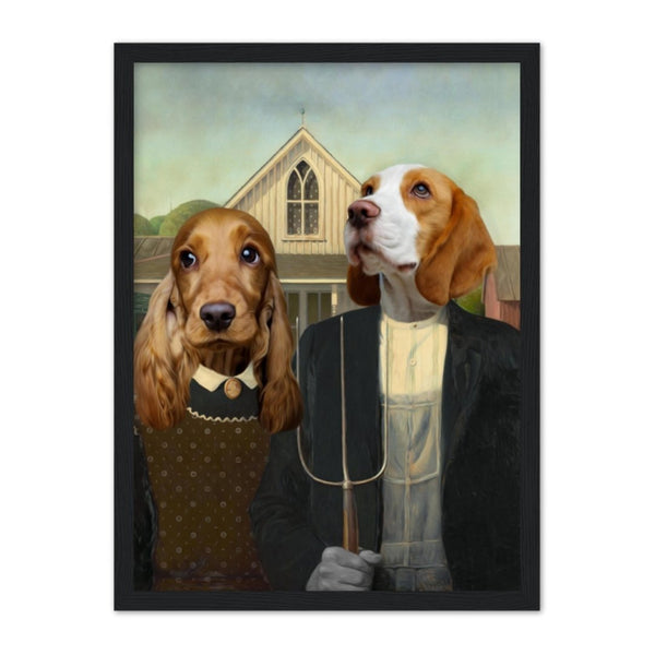 Gothic Farm Couple Custom Pet Portrait | Custom Pet Portrait | Paw & Glory