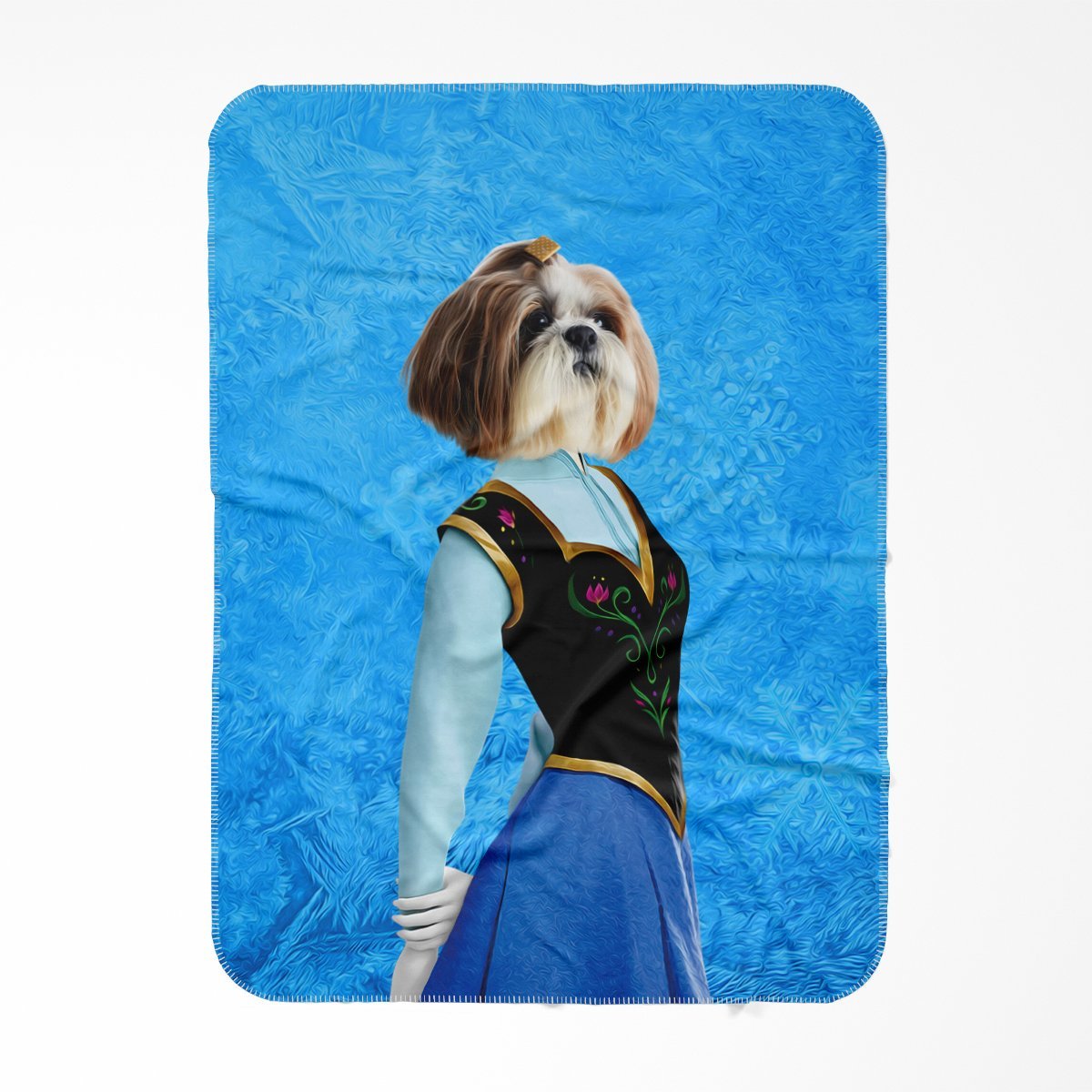 Pet Portraits | Ana (Frozen Inspired): Custom Pet Blanket | Paw & Glory