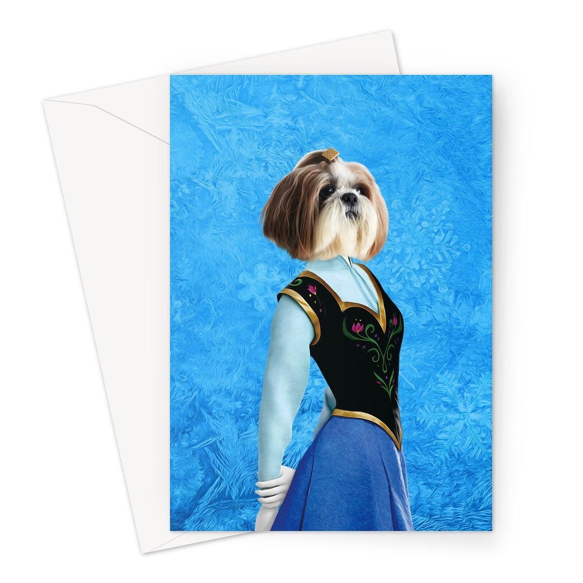 Pet Portraits | Ana (Frozen Inspired): Custom Pet Greeting Card | Paw & Glory