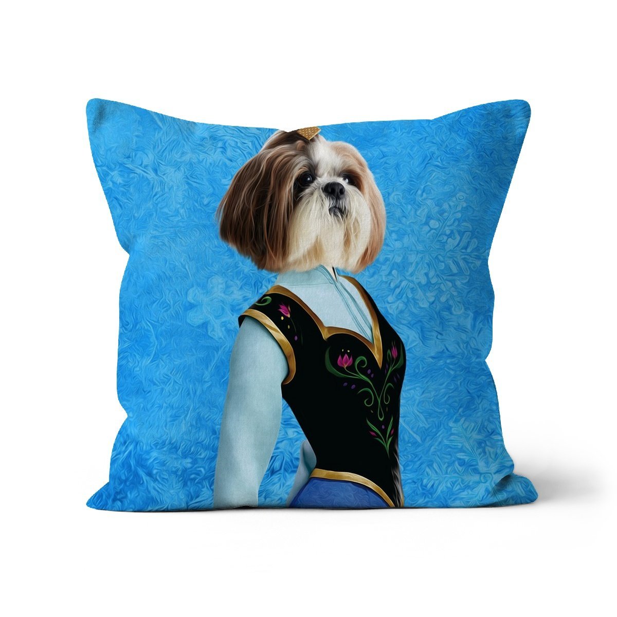 Pet Portraits | Ana (Frozen Inspired): Custom Pet Pillow | Paw & Glory