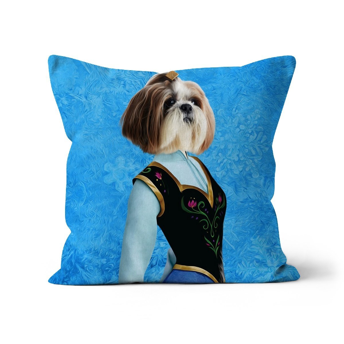 Pet Portraits | Ana (Frozen Inspired): Custom Pet Pillow | Paw & Glory