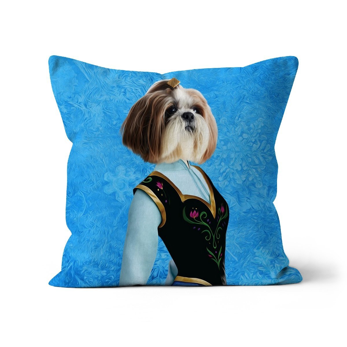 Pet Portraits | Ana (Frozen Inspired): Custom Pet Pillow | Paw & Glory