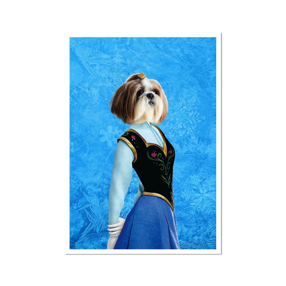 Snow Princess Custom Pet Poster | Custom Pet Portrait Print | Paw & Glory