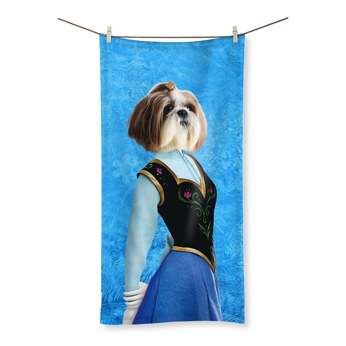 Pet Portraits | Ana (Frozen Inspired): Custom Pet Towel | Paw & Glory
