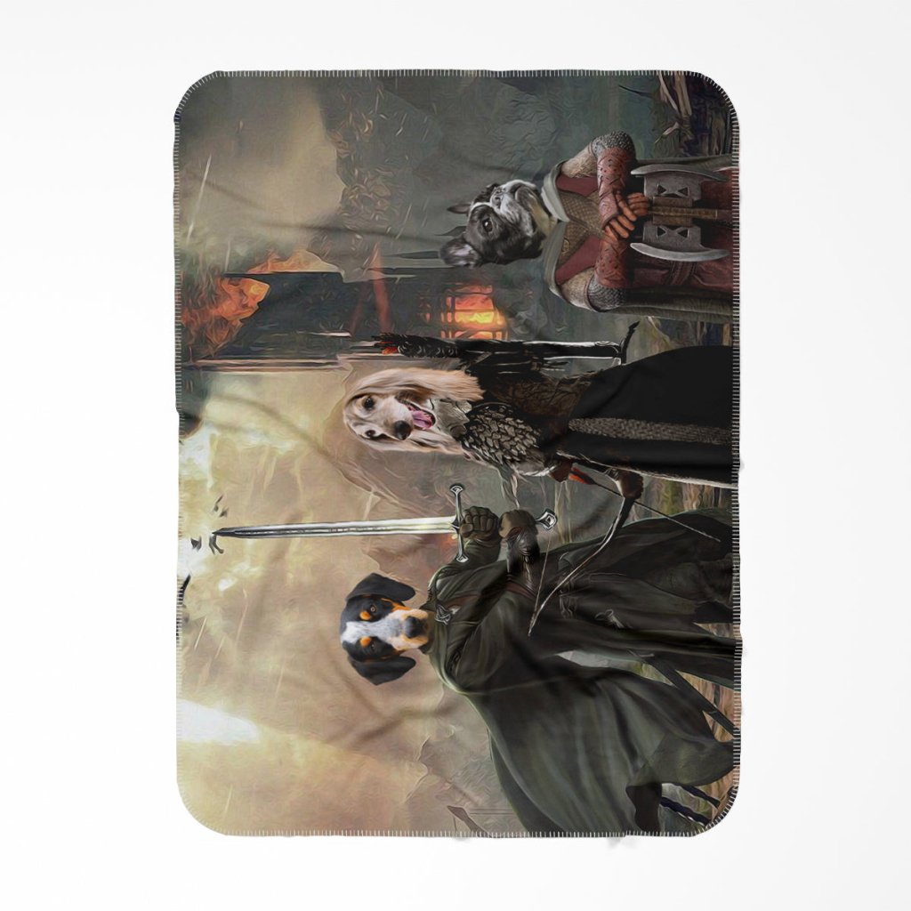 Pet Portraits | Aragon, Legolas & Gimli: Custom Pet Blanket | Paw & Glory