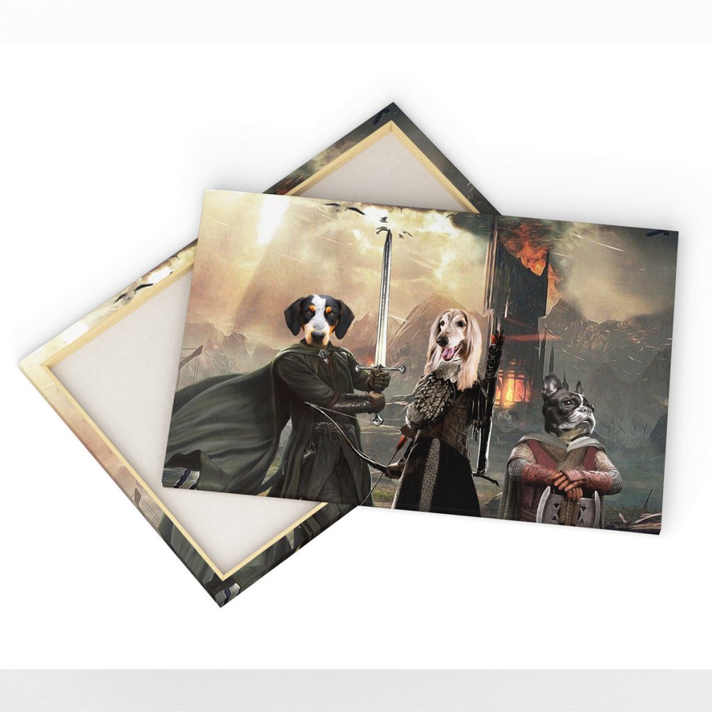 Pet Portraits | Aragon, Legolas & Gimli: Custom Pet Canvas | Paw & Glory