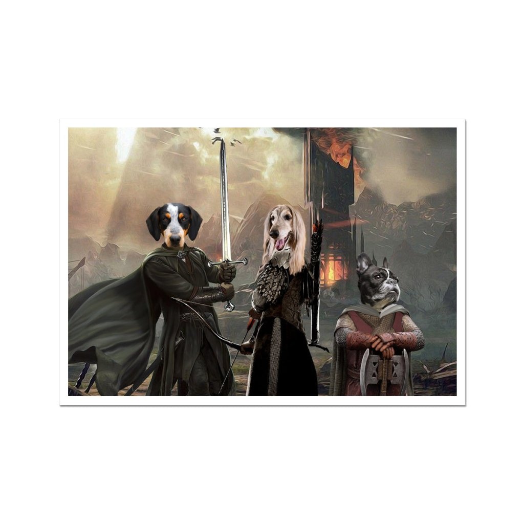 Aragon, Legolas & Gimli: Custom Pet Poster - Paw & Glory - Dog Portraits - Pet Portraits