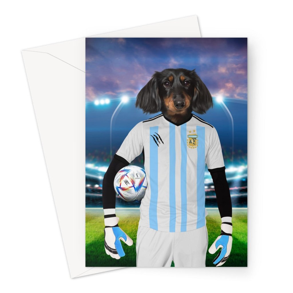 Pet Portraits | Argentina Football Team (FIFA 2022): Custom Pet Greeting Card | Paw & Glory