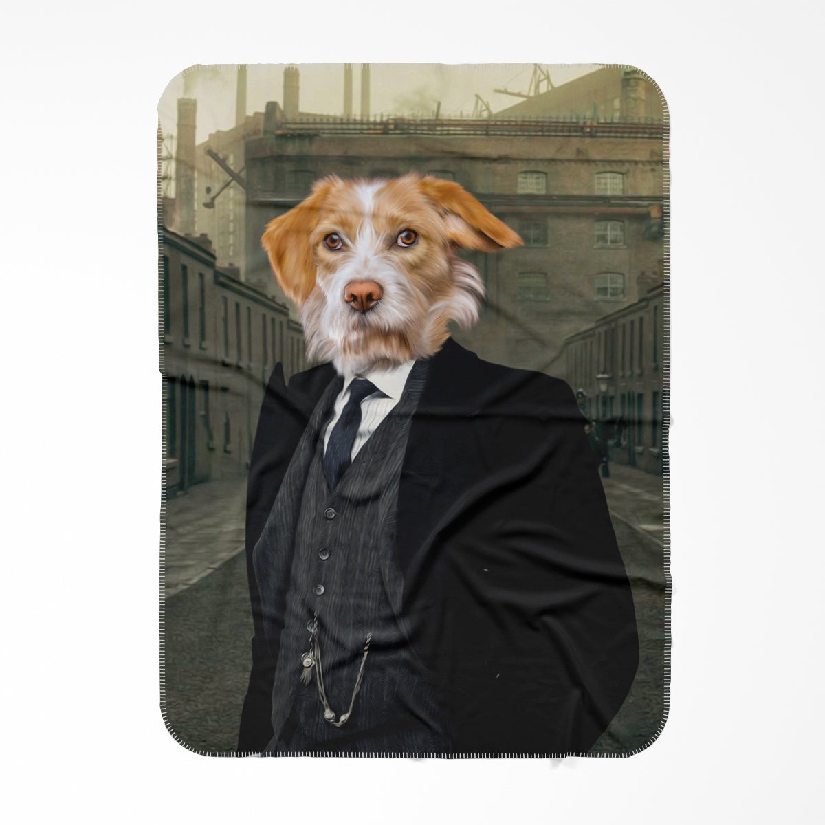 Pet Portraits | Arthur (Peaky Blinders Inspired): Custom Pet Blanket | Paw & Glory